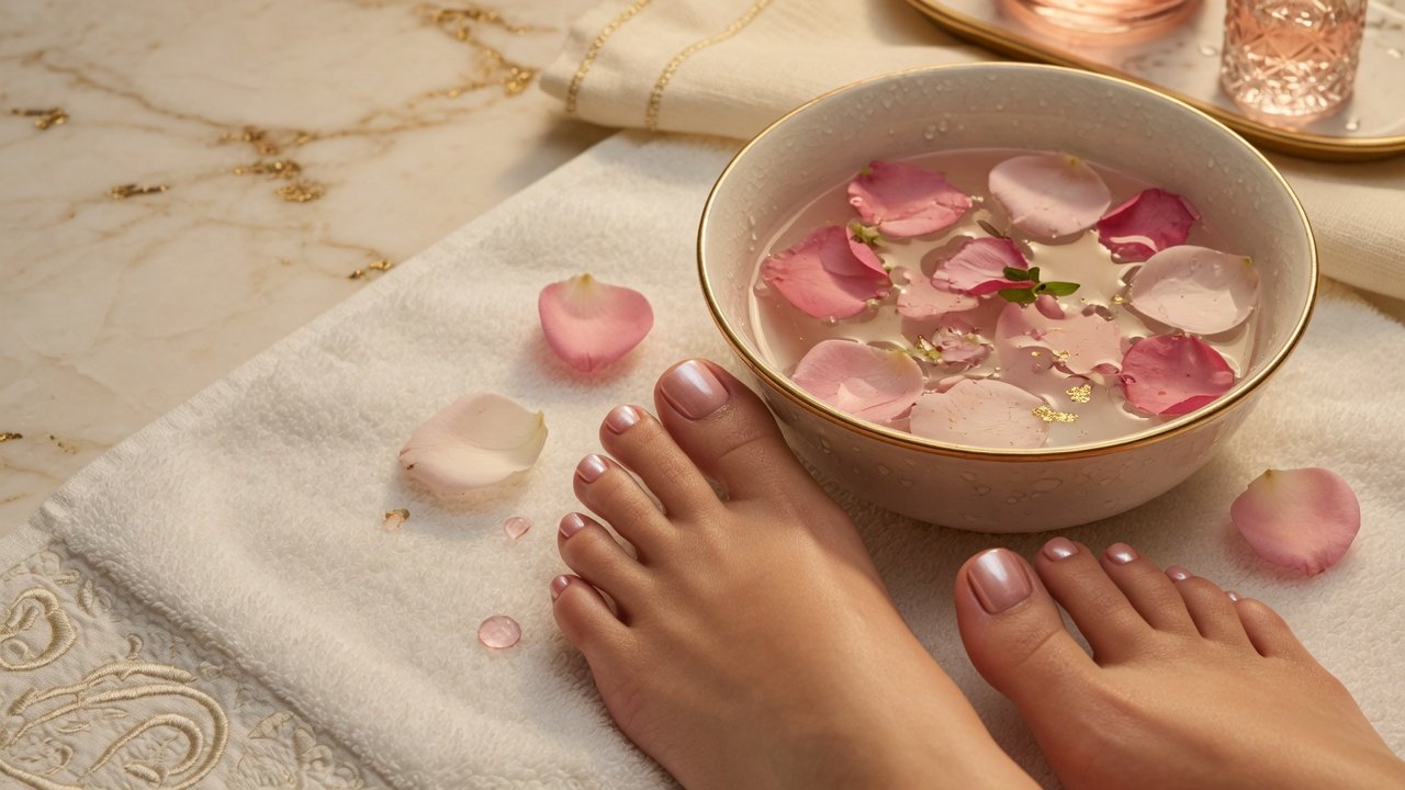Luxury spa pedicure moment