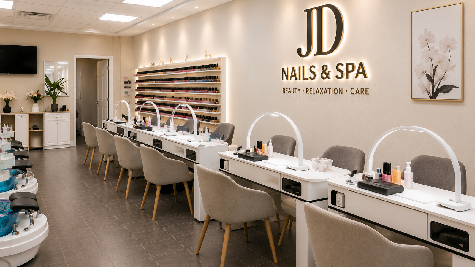 JD Nail & Spa salon atmosphere